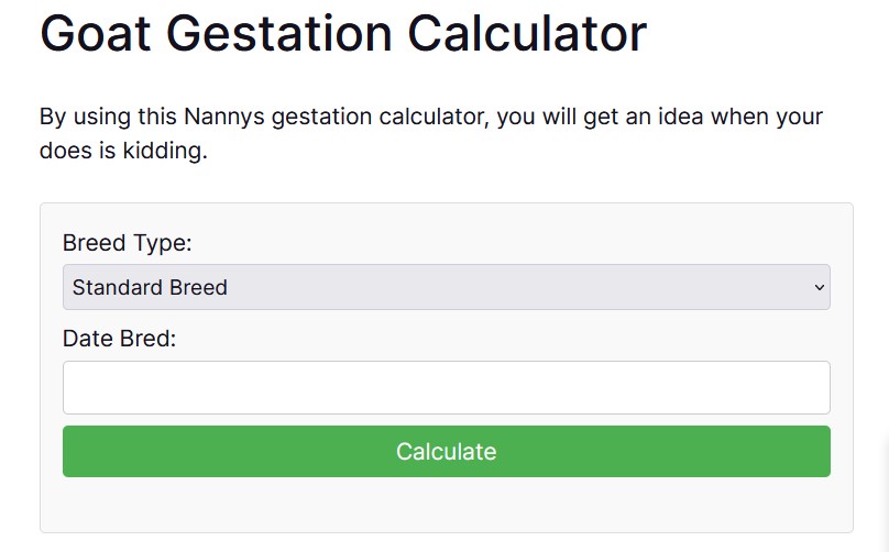 Goat Gestation Calculator – Pregnancy Calculator