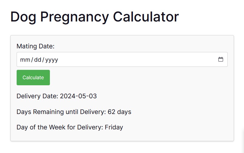 Best Dog Pregnancy Calculator – Gestation Calculator