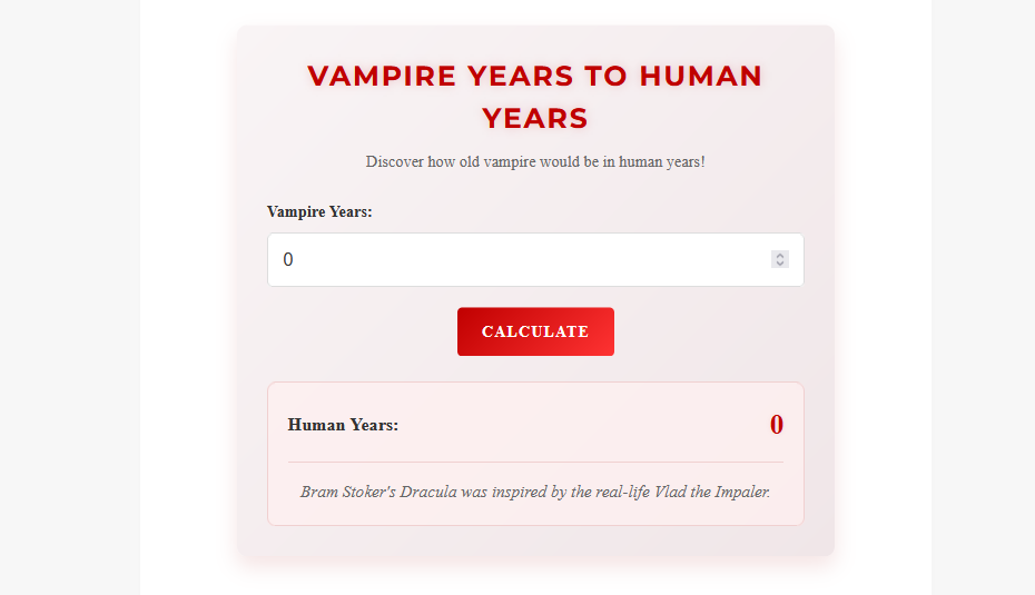 Vampire Years to Human Years